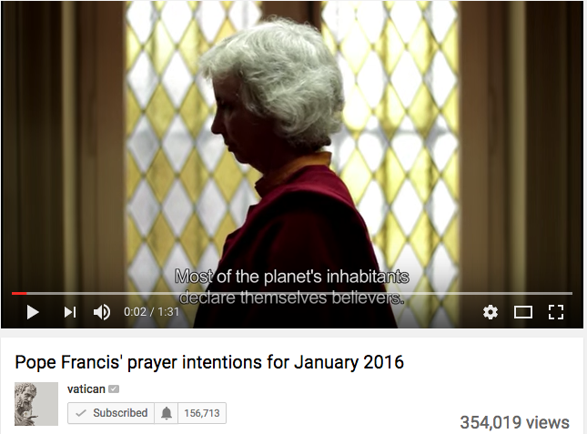 Video from Pope Francis' January prayer intention